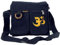 GURU SHOP Boho Schultertasche, Hippie Tasche, Vintage Umhängetasche - Om/schwarz, Unisex - Erwachsene, Baumwolle, 23x25x7 cm