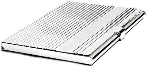 Zilverstad 6044632 Visitenkartenetui Linea mit langem Gravurfeld, 9.5 x 6 x 0.5 cm