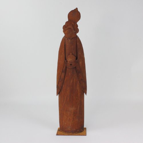 Melchior einer von 3 hl. Königen Rostfigur 49 cm Weihnachtsfigur