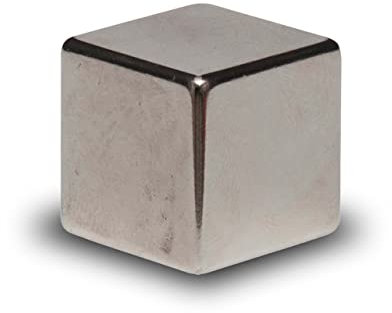 MAUL Neodym Magnet 20x20x20mm (1 Stück) | Magnet stark mit 20kg Haftkraft | Magnete in modernem Würfel Design | Würfelmagnet für Büro | Magnet für Magnettafel, Whiteboard | Silber