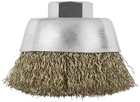 Bosch 2609256500 100mm M14 Wire Cup Brush Crimped Wire - Brass-Coated