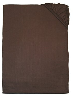 Kinzler C-10031/52 Baumwoll-Satin Spannbettlaken Uni 100x200 cm, braun