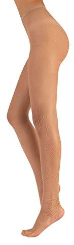 CALZITALY Medias De Rejilla, Medias Sin Costuras, Naturales, Negras, S, M-L, XL-XXL, 3XL, 4XL, Calcetería Italiana (M-L, Natural)