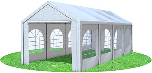 Stabilezelte Partyzelt 3x8 m Modular Pro PE 240 g/m² wasserdicht inkl. Seiten Festzelt Gartenzelt Weiss