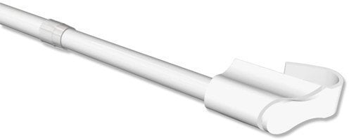 INTERDECO Klemmstange ausziehbar, Scheibenstange 12/10 mm aus Metall und Kunststoff, ohne Bohren, Weiß, für Scheibengardinen und Kurzgardinen, Typ 2010031, 45-75 cm