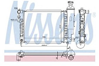 NISSENS Kühler Motorkühlung Kühler Wasserkühler Motorkühler Netzbreite 322mm Netzlänge 392mm Netztiefe 23mm 63522
