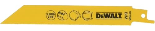 DeWalt BI-Metall Metallsäbelsägeblätter (Gesamtlänge: 152 mm, Zahnteilung: 1.1 mm, feine Schnitte in Stahlblech, Rohren und Profilen bis 1.5 mm) DT2385