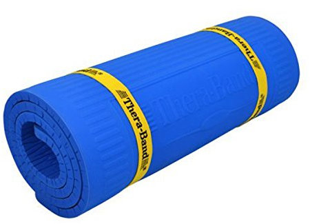 Theraband Gymnastikmatte, hochdicht, Profi-Fußmatte, extra dick, strapazierfähig, wasserfest und waschbar, für Yoga oder Reha, 198 cm lang, 25053, blau