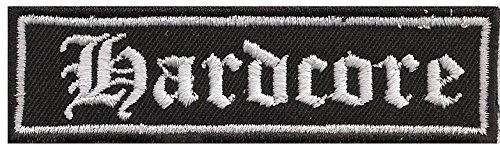 Hardcore, Biker, Motorrad, Kutte, Aufnäher, Patch, Abzeichen, Tab, Label