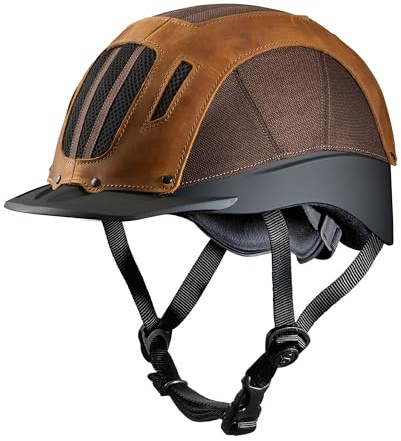 Troxel Sierra Rugged Horse Riding Helmet, Low-Profile, Self-Adjustable Design, Safety Horseback Riding Gear, Medium (7 - 7-1/4), Brown