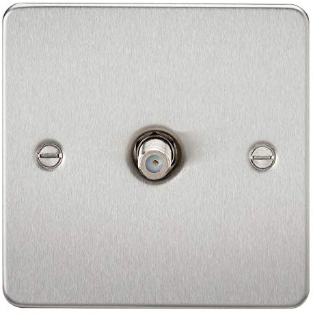 Knightsbridge FP0150BC FP0150 FPAV0150BC Flat Plate 1G Sat Tv Outlet (Non-Isolated) -Brushed Chrome, 230 V