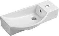 iBathUK | Modern Curved Ceramic Cloakroom Basin Wall Hung Bathroom Sink CA1008