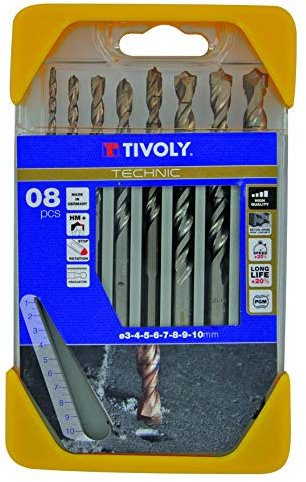 Tivoly 10960570001 B44 Coffret de Forets Beton Technic Gradués, Gris, Set de 8 pièces