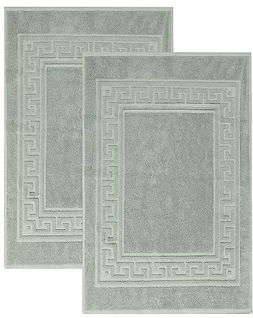 Superior Heavyweight Cotton Bath Mats, Bath Rugs For Bathroom Accessories, Washable Rug For Shower, Bath, Toilet, Modern Decor, No Backing, Luxury Hotel And Spa Quality, Set of 2, 22 x 35, Sage
