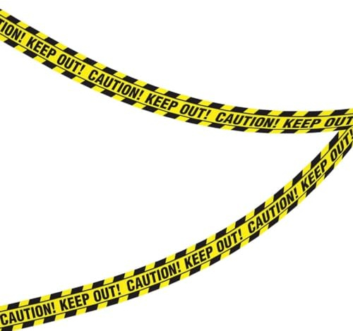 Amscan 227522 - Halloween Yellow & Black Caution Tape Banner Party Decoration - 6.1m