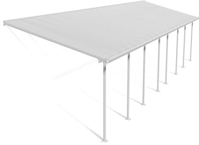 Canopia by Palram Terrassenüberdachung Alu Feria 3X10.92 Polycarbonat Hohlkammerplatten Pergola 1092 x 300 cm Weiss zur Überdachung ihrer Terrasse