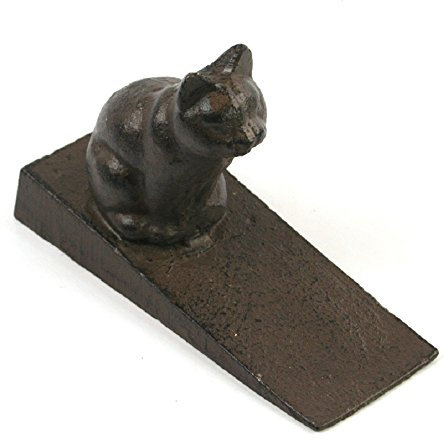 Cat Heavy Cast Iron door stop doorstop Wedge