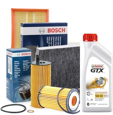 Kit tagliando 4 FILTRI Bosch + 5Lt olio Castrol Professional LongLife III 5W30 (1457429192, 1457070007 OPPURE 1457070008, 1987429404, 1987432397)