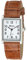 Ravel - Unisex Traditionelle rechteckige Uhr mit klarem Zifferblatt - Silberton/Braun