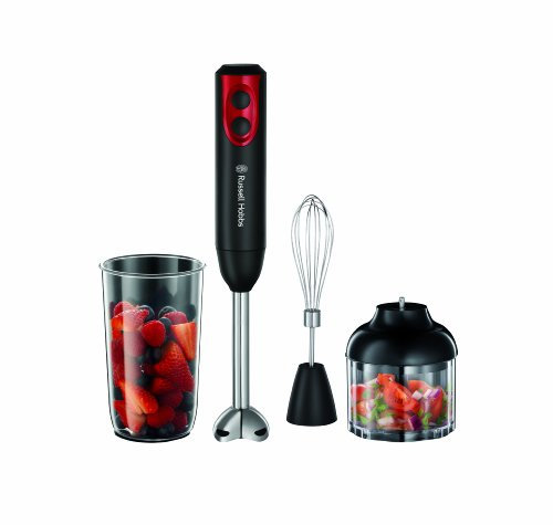 Russell Hobbs 18980 3-in-1 Hand Blender, Plastic, 400 W, 0.5 Litre, Black and Red