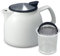 FORLIFE Bell Ceramic Teapot with Basket Infuser, 26-Ounce/770ml, White