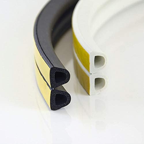 100m GUMMIDICHTUNG D-Profil WEIß 14mm selbstklebend Fensterdichtung Türdichtung Gummi Dichtung Dichtungsband Profildichtung