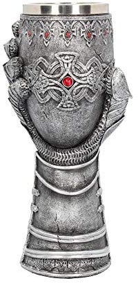 Nemesis Now Gauntlet B1179D5 Gobelet en résine avec insert en acier inoxydable Gris 23 cm