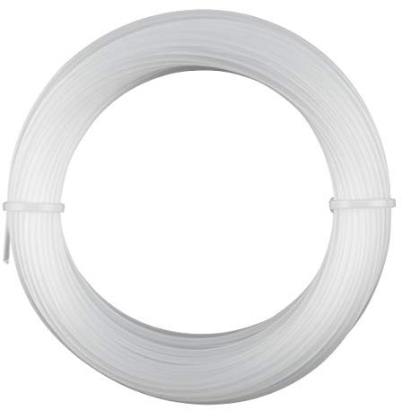 kwb Nylonfäden 2,4 mm x 15 m, weiß, Mähfaden, rasentrimmer, universell, rund, Faden, transparent