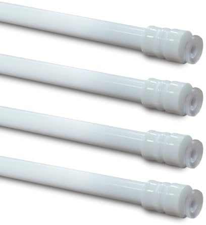 BEAUTEX Klemmstange ausdrehbar mit Saugknopf für Fenster Gardine Länge wählbar, 40-60 cm Weiß (2 Stück)