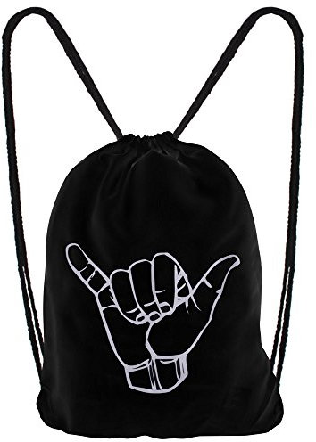 Hanessa Jutebeutel - Hang Loose mit lustigem Spruch Aufdruck Sportbeutel lustige Sprüche Tüte Rucksack Beutel Tasche Gym Bag Gymsack Hipster Fashion Sport-Tasche Einkaufs-Tasche