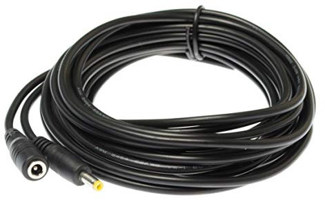 Kingfisher Technology - Long 5m Extension Lead 2A Female to Male DC Plug Power Charger Cable Black (22AWG) Compatible with Logitech Portable S135i Speaker