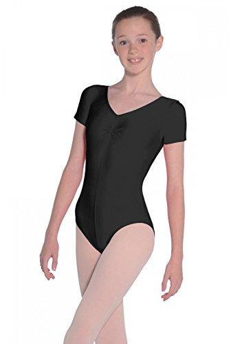 Roch Valley Jeanette kurzärmeliges Ballett Trikot aus Lycra Schwarz 11-13 Jahre 146-152cm (3A)
