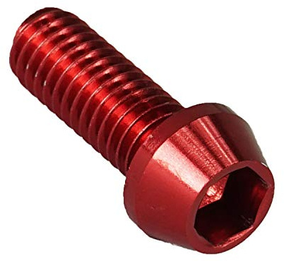 F26 Aluminium Schraube M5x16, konisch, 7075 T6, DIN 912, Rot