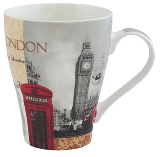 The Leonardo Collection New London China Mug for Hot Drinks | Fine China Printed Coffee Cups for Kitchen & Home | Reusable Tea and Coffee Mugs for Every Occasion & All Type of Drinks