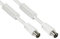 Good Connections SAT TV Antennenkabel - Koax Stecker an Koax Buchse - 2x Mantelstromfilter (Ferritkern), Doppelschirmung, Schirmmaß > 95dB - weiß, 7,5 m