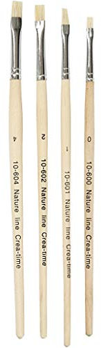 Nature Line Hog Bristle Brushes, size 00-1-2-4 , Short handles., 4asstd
