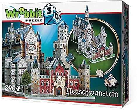 WREBBIT3D , Neuschwanstein Castle (890pc), 3D Puzzle, Ages 14+