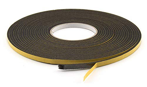 Nastro autoadesivo con feltro, rotolo di lunghezza 1 m, vendita al metro, larghezza 10 mm, spessore 3 mm, colore nero