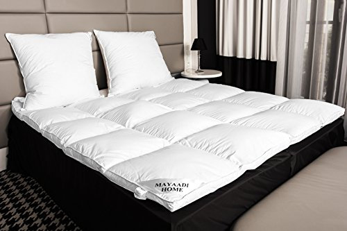 MH HS66 MATRATZENAUFLAGE MATRATZEN Topper Auflage 140x200cm - Ca. 4000 Gr. 90% Federn - DAUNEN Decke 100% Natur