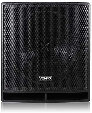 Vonyx - Subwoofer attivo amplificato, per DJ e discoteca, sub-bass PA, 46 cm, 1200 W