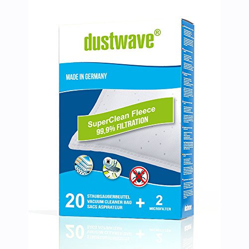 Dustwave® Lot de 20 sacs d'aspirateur pour aspirateur traîneau Philips T 300 / T300 - Fabriqué en Allemagne + micro-filtre inclus