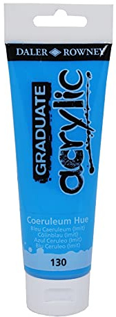 Daler Rowney Graduate Acrylic Paint, Plastic Tube, 4oz - 120 ml, Coeruleum Blue Hue