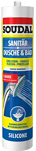 Soudal Küche & Bad, Fugendichtstoff auf Silicone-Basis, 300ml Kartusche, Farbe: Weiss