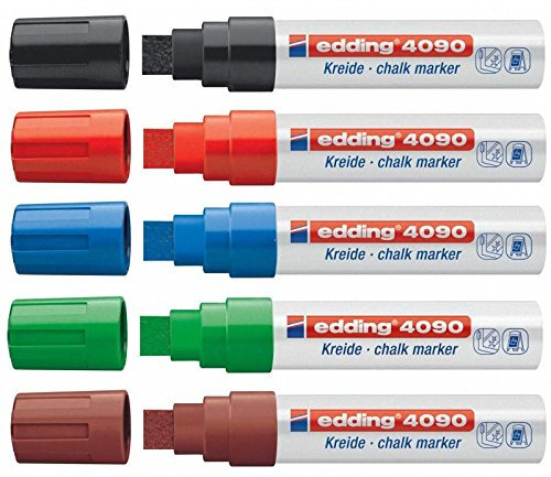 Kreide-/Fenstermarker e-4090, 4-15mm, 5ST Grundfarben