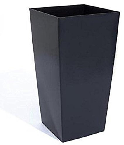 Prosperplast Urbi Hoher Blumentopf Blumenkübel 91.5 L, mit Einsatz 42 L, Höhe 80 cm, quadratisch, aus Kunststoff, Anthrazit