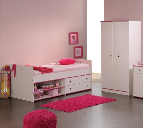 Parisot Jugendbett mit Schrank 2-teilig Smoozy 6 Weiß