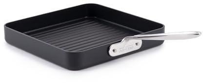 All-Clad HA1 harteloxierter Antihaftgrill 27,9 x 27,9 cm, ofenfest, 350 F Töpfe und Pfannen, Kochgeschirr, schwarz