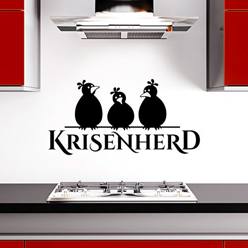 Grandora Wandsticker Krisenherd + Vögel I dunkelrot (BxH) 58 x 29 cm I Küche Wandtattoo Wohnzimmer Aufkleber Kinderzimmer Sticker Wandaufkleber W1205
