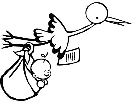Aladine 01282 Stempel mit Storch und Baby