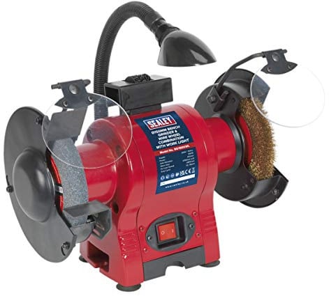Sealey BG150XWL Bench Grinder Ø150mm & Wire Wheel Combination with Work Light 250W/230V